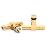 CO2 FITTING 1/4 BARB BRASS TEE FOR FLOJET 5000 AND G PUMPS