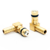 CO2 FITTING 1/4 BARB BRASS ELBOW FOR FLOJET 5000 AND G PUMPS