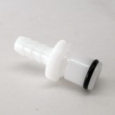 1/4 BARB NON-VALVED INLINE COUPLING INSERT WHITE ACETAL