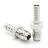 1/4 MALE FLARE TO 1/4 BARB ADAPTER SS