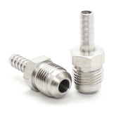 3/8 MALE FLARE TO 1/4 BARB ADAPTER SS