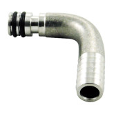 3/8 BARB 90 DEGREE ELBOW WITH FLANGE AND DOUBLE O-RINGS BARGUN FITTING SS