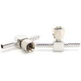 1/4 BARB TEE WITH 1/4 SWIVEL NUT SS