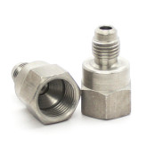 1/4 MALE FLARE TO 3/8 FEMALE FLARE ADAPTER SS