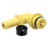 SHURFLO GAS FITTING 1/4 BARB PLASTIC 90 DEGREE ELBOW WITH CHECK VALVE