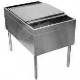 ICE BIN 38X24 FREE STANDING PASS-THRU 10 CIRCUIT COLD PLATE WITH LIDS AND ADJUSTABLE BULLET FEET 175 LBS ICE CAPACITY
