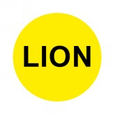 BUTTON CAP ROUND LION YELLOW CAP / BLACK LETTER
