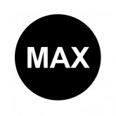 BUTTON CAP ROUND MAX BLACK CAP / WHITE LETTER