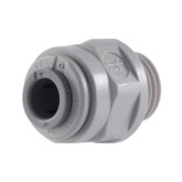 GRAY ACETAL MALE CONNECTOR 3/8 X 3/8 BSPP